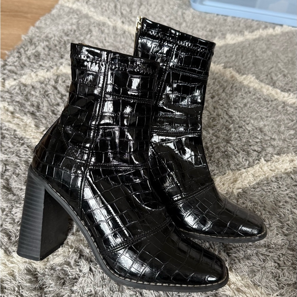 River Island Black Heeled Boots with Block Heel